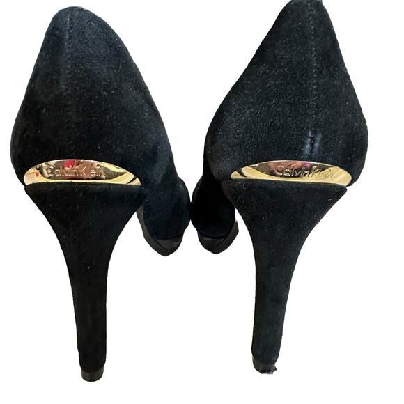 Calvin Klein Paulette size 9 women’s suede leather pumps almond toe 4” heel - Picture 7 of 9